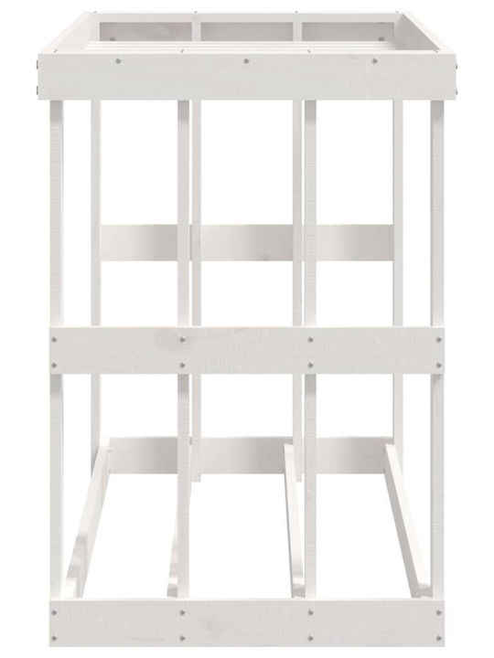 vidaXL Metallic Box Wood Storage 108x52x74cm White