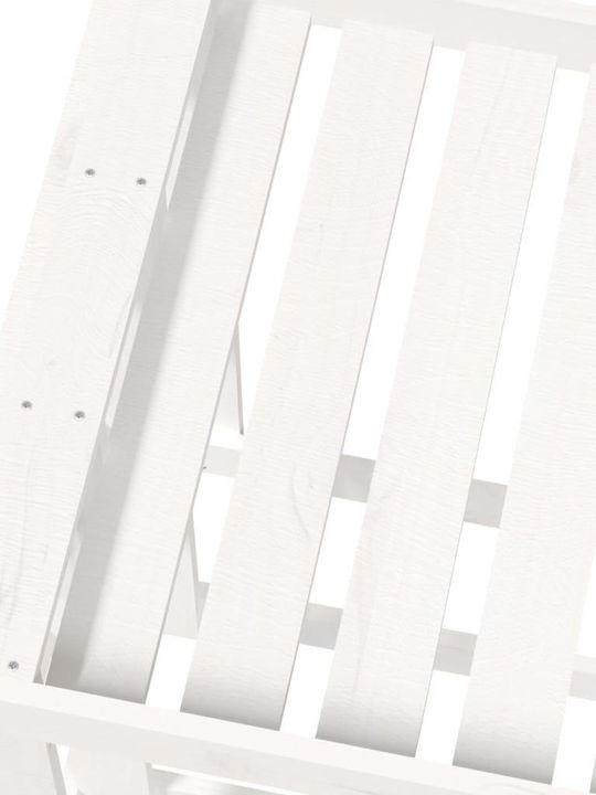 vidaXL Metallic Box Wood Storage 108x52x74cm White