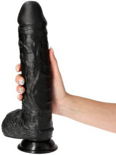 Toyz4lovers Made In Italy Ρεαλιστικό Dildo με Όρχεις και Βεντούζα Black 25cm