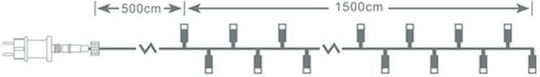 120 Lights LED 15m. Warm White in String 1pcs