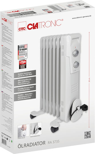Clatronic RA 3735 Καλοριφέρ Λαδιού με 7 Φέτες 1500W