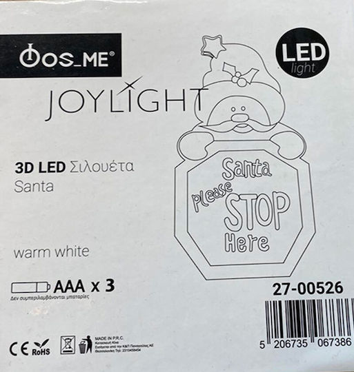 Leuchtender Dekorativer Weihnachtsmann Batterie Rot