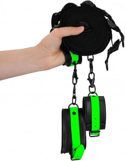 Shots Ouch! Glow In The Dark Σετ για Δέσιμο στο Κρεβάτι σε Πράσινο Χρώμα 3τμχ