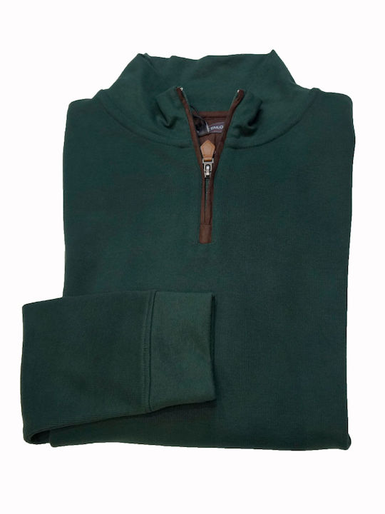 Men's half zip FRANK TAILOR FT-1047 GREEN