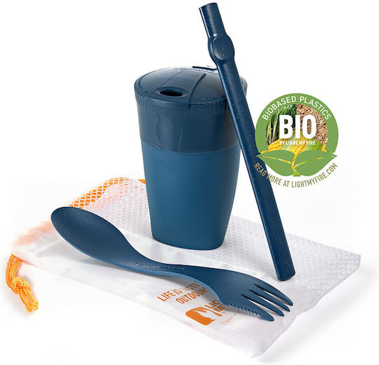 Light My Fire Rekit Bio Σετ Φαγητού για Camping Σετ Μαχαιροπίρουνο/Ποτήρι Μπλε 260ml