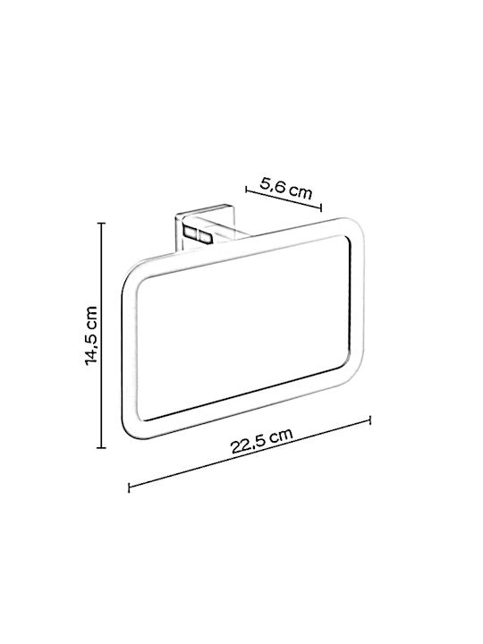 Gedy Athena Single Wall-Mounted Bathroom Ring ​22.5x22.5cm Silver