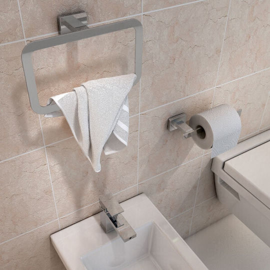 Gedy Athena Single Wall-Mounted Bathroom Ring ​22.5x22.5cm Silver