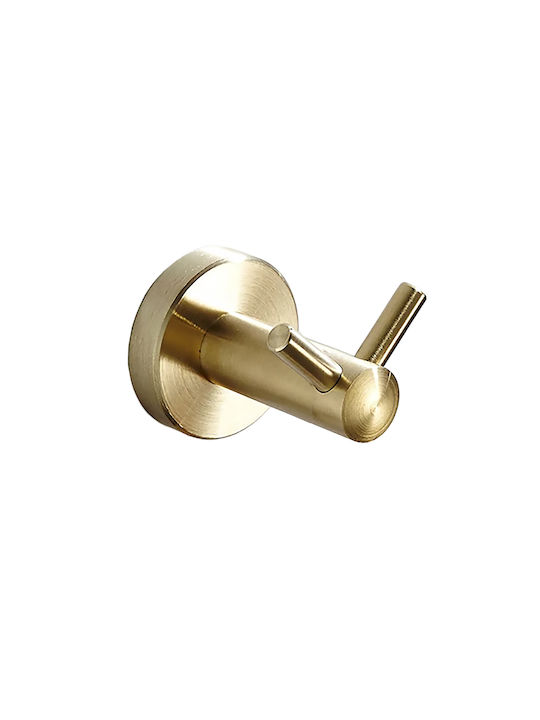 Interflex BA-54939 Double Wall-Mounted Bathroom Hook Gold 187553