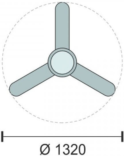 Spot Light Ceiling Fan 132cm with Light and Remote Control Brown