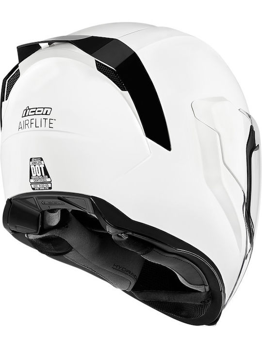 Icon Airflite Gloss White Κράνος Μηχανής Full Face με Sunvisor