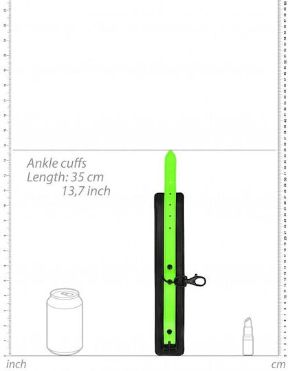 Shots Ouch! Glow In The Dark Σετ για Δέσιμο Άκρων Δέστρες Καρπών & Αστραγάλων σε Μαύρο Χρώμα