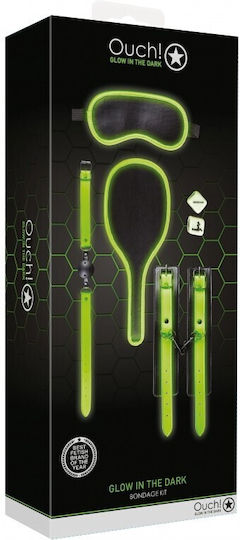 Shots Ouch! Glow in the Dark No.1 BDSM Kit in Green Color 5pcs