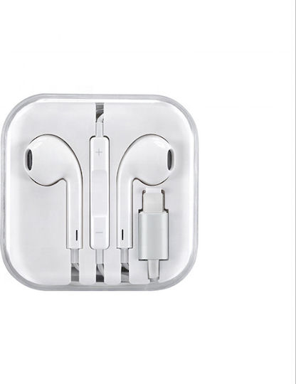 Leewello EJ-099 Earbuds Handsfree με Βύσμα Lightning Λευκό