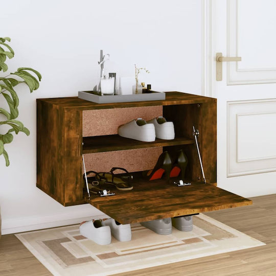 Shoe Organizer with 2 Shelves Oak 70x35x38cm