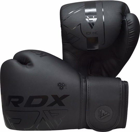 RDX F6 KARA Γάντια Πυγμαχίας από Συνθετικό Δέρμα για Αγώνα Μαύρα