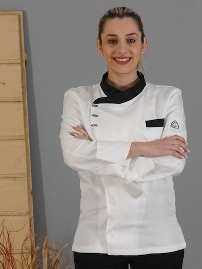 Blouse Chef Unisex White with Long Sleeve Tips