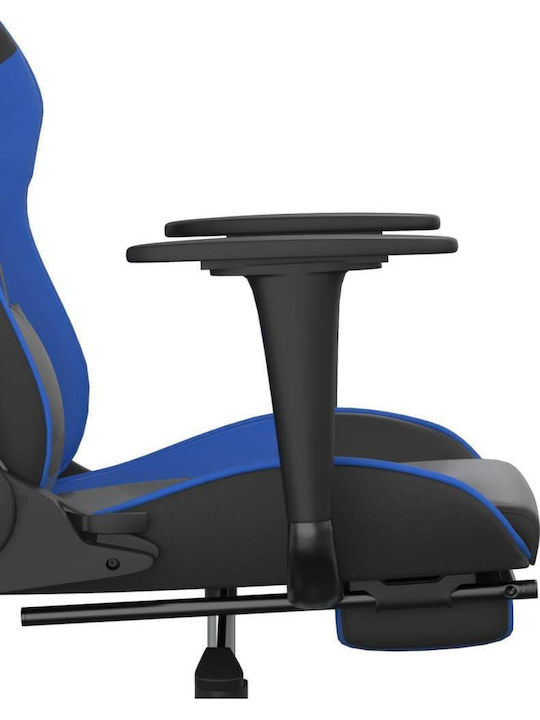 vidaXL 345411 Καρέκλα Gaming Δερματίνης με Υποπόδιο Μαύρο/Μπλε