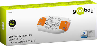 Τροφοδοτικό LED IP20 Ισχύος 8W με Τάση Εξόδου 24V Goobay