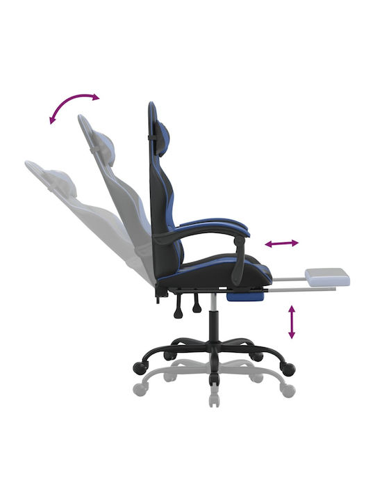 vidaXL 3143830 Artificial Leather Gaming Chair with Footrest Black / Blue