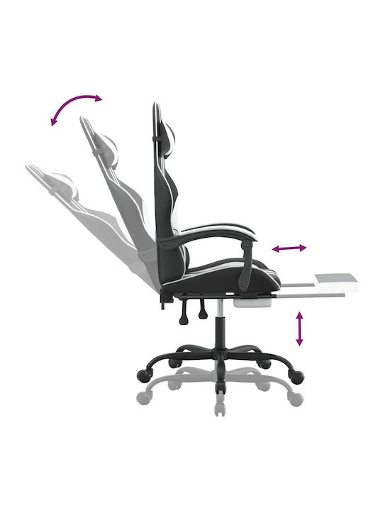 vidaXL 3143835 Artificial Leather Gaming Chair with Footrest Black / White