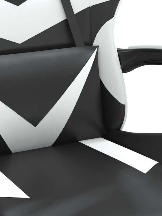 vidaXL 3143859 Καρέκλα Gaming Δερματίνης με Υποπόδιο Μαύρο/Λευκό