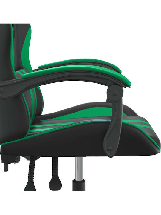 vidaXL 3143821 Геймърски стол Черно/зелено