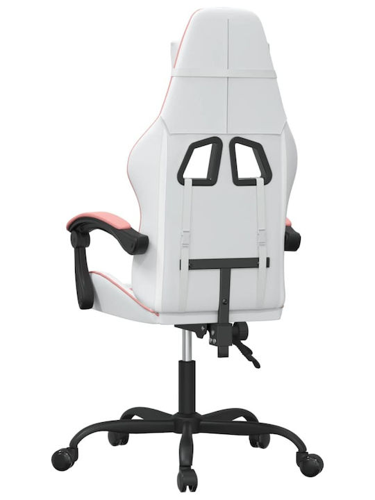 vidaXL 3143851 Καρέκλα Gaming Δερματίνης Λευκό/Ροζ