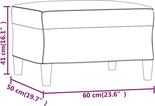 Υποπόδιο Επενδυμένο με Ύφασμα Κόκκινο 60x50x41εκ.