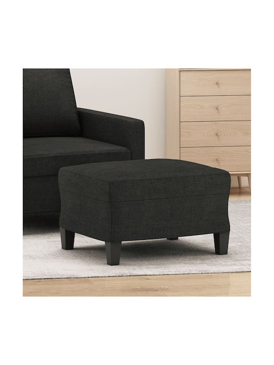 Stool Footstool Upholstered with Fabric Black 60x50x41cm