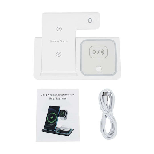 GloboStar Ασύρματος Φορτιστής (Qi Pad) 15W Λευκός (79706)