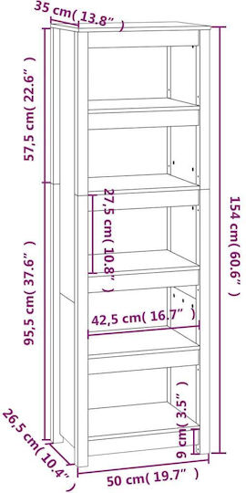 Библиотека Сива 50x35x154см