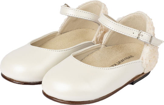 Babywalker Christening Leather Pumps Ivory