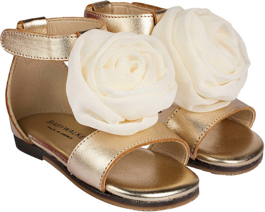 Babywalker Taufschuhe aus Leder in Gold-Rosé