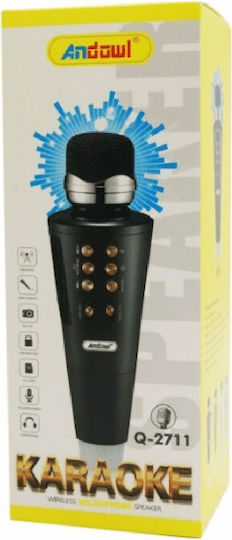 Andowl Wireless Karaoke Microphone in Black Color