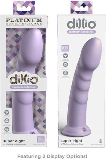 Pipedream Super Eight Realistic Silicone Dildo with Suction Cup Purple 21cm