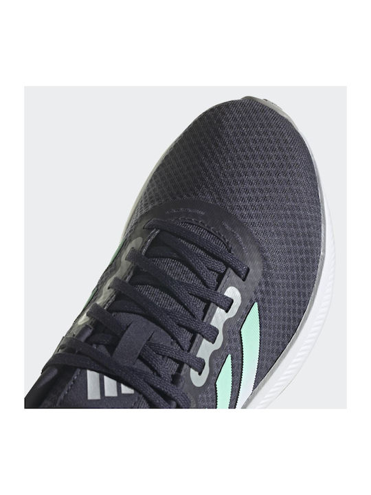 Runfalcon 3 Sport Shoes Running Shadow Navy / Pulse Mint / Silver Metallic
