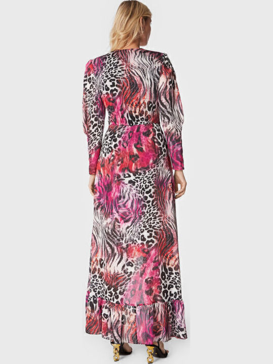 Maxi Dress for Wedding and Christening Satin Animal Print