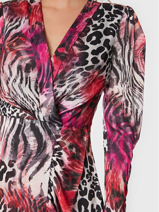 Maxi Dress for Wedding and Christening Satin Animal Print