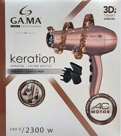 GA.MA Diva 3D Keratin Επαγγελματικό Πιστολάκι Μαλλιών με Φυσούνα 2300W