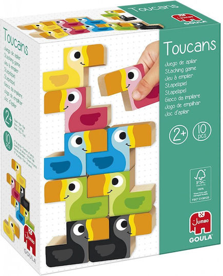 Goula Stacking Toy Balance Game with Toucan made of Wood for 24++ Months