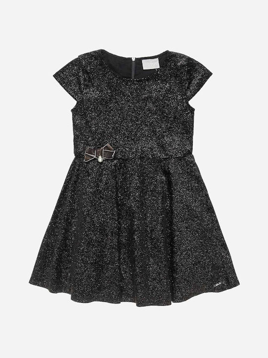 Alouette Mädchen Kleid Kurzärmelig Schwarz