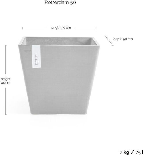 Ecopots Rotterdam Topf Kunststoff Taupe 50x50x44cm.