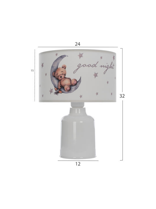 HomeMarkt Led Παιδικό Φωτιστικό Πορτατίφ Baloo με Προβολή Σχεδίων Λευκό 24x24x32εκ.