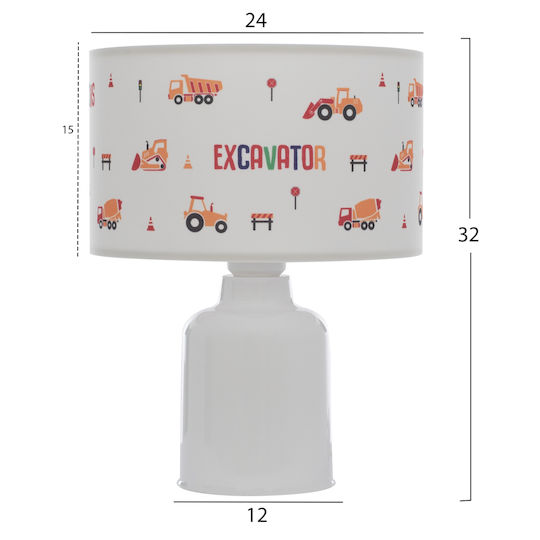 HomeMarkt Lampă De Masă Pentru Copii Led Baloo Cu Proiecție De Modele Alb 24x24x32cm