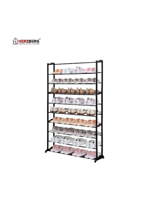 Fabric Shoe Organizer with 9 Shelves Blue 91x16x139cm