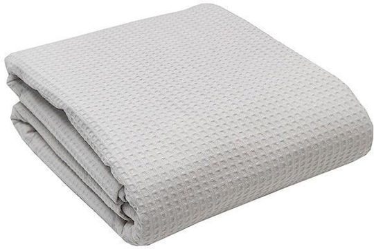 Sunshine Piqué Decke Einzeln 165x265cm Hellgrau 42-1-Light-Grey