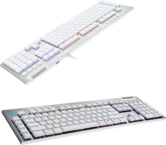 Logitech G815 Lightsync Гейминг Механична Клавиатура с GL Tactile суичове и RGB подсветка (Английски US) Бял