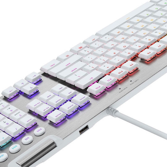 Logitech G815 Lightsync Гейминг Механична Клавиатура с GL Tactile суичове и RGB подсветка (Английски US) Бял