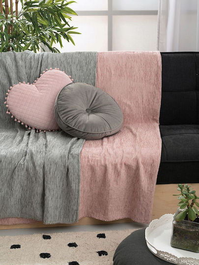 Palamaiki Genoa Three-Seater Sofa Throw Two Sides 180x300cm Gray / Pink Palamaiki Genoa Three-Seater Sofa Throw Two Sides 180x300cm Gray / Pink