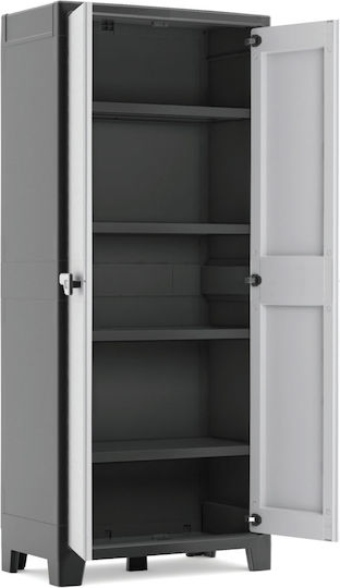 Double-leaf Excellence Low Outdoor Cabinet from Polypropylene with Locking Capability with 2 Shelves 65x45x97 cm
